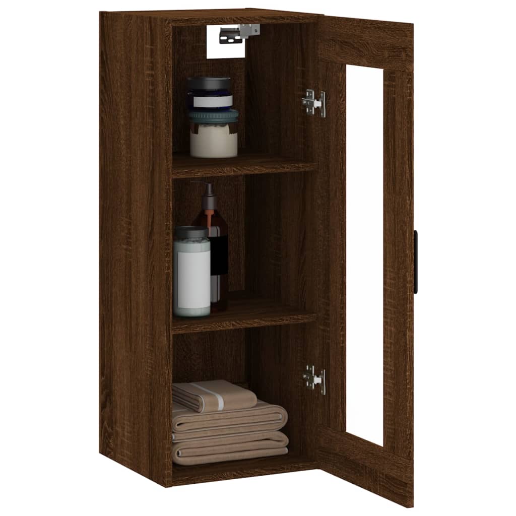 vidaXL Dulap montat pe perete, stejar maro, 34,5x34x90 cm