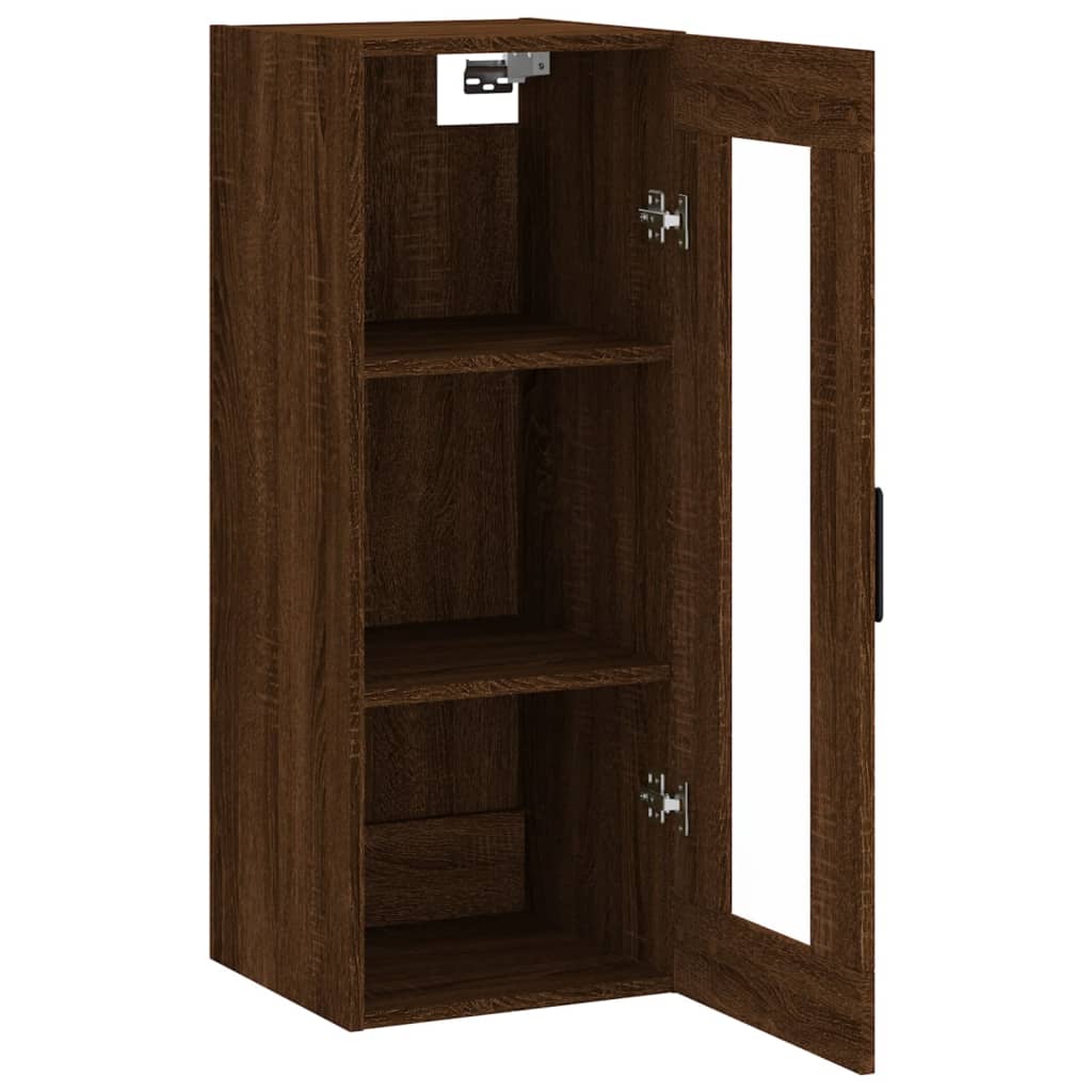 vidaXL Dulap montat pe perete, stejar maro, 34,5x34x90 cm