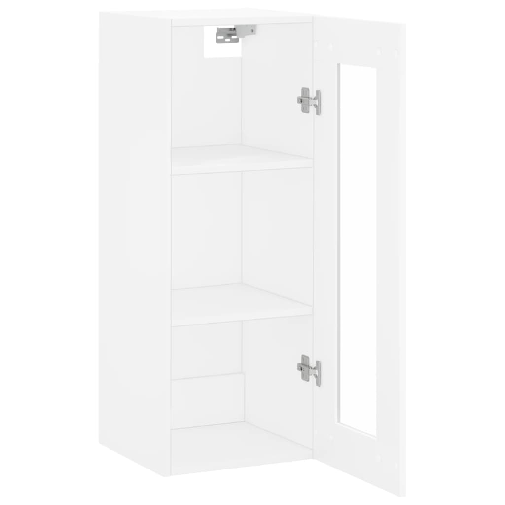 vidaXL Dulap montat pe perete, alb, 34,5x34x90 cm