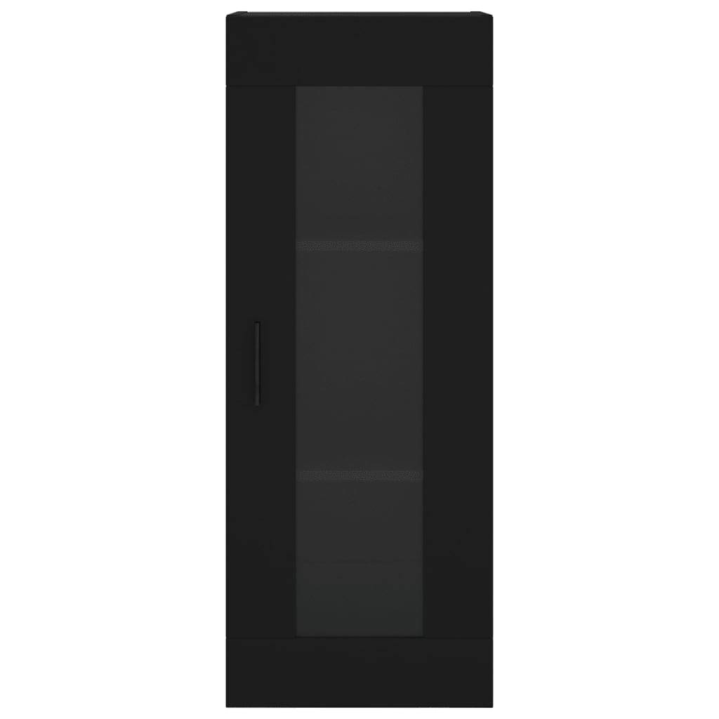 vidaXL Dulap montat pe perete, negru, 34,5x34x90 cm