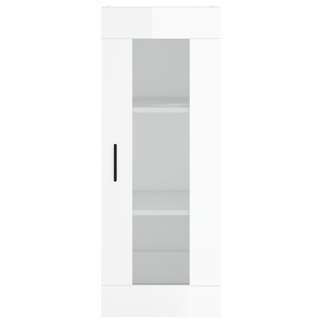 vidaXL Dulap montat pe perete, alb extralucios, 34,5x34x90 cm