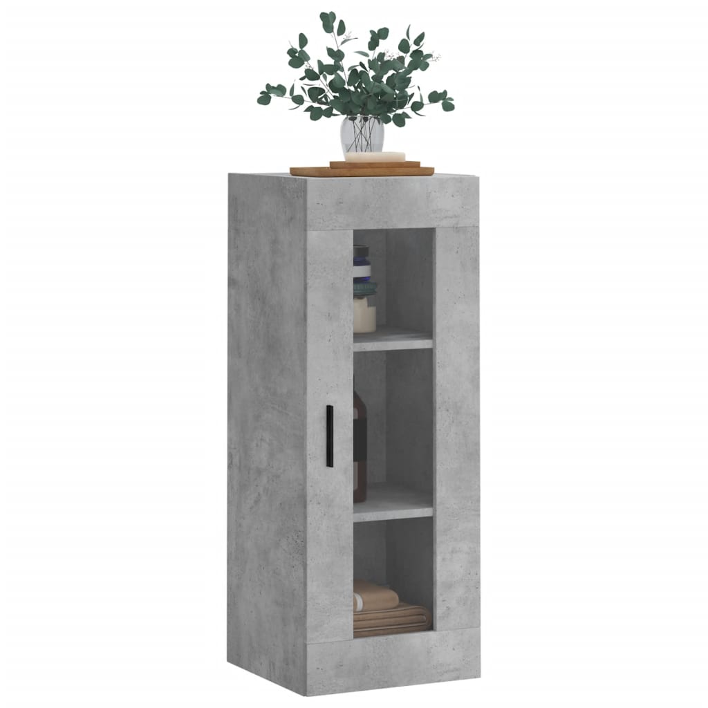 vidaXL Dulap montat pe perete, gri beton, 34,5x34x90 cm