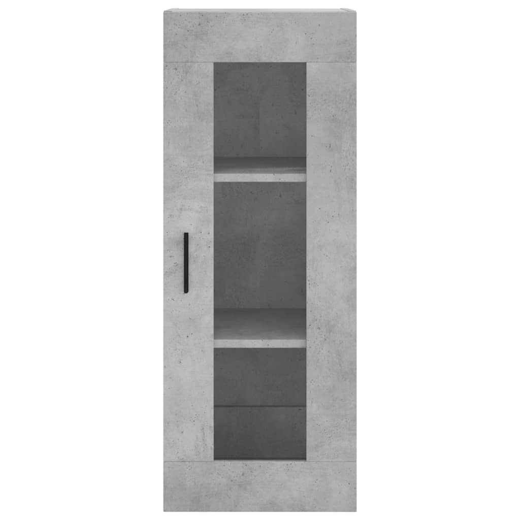 vidaXL Dulap montat pe perete, gri beton, 34,5x34x90 cm