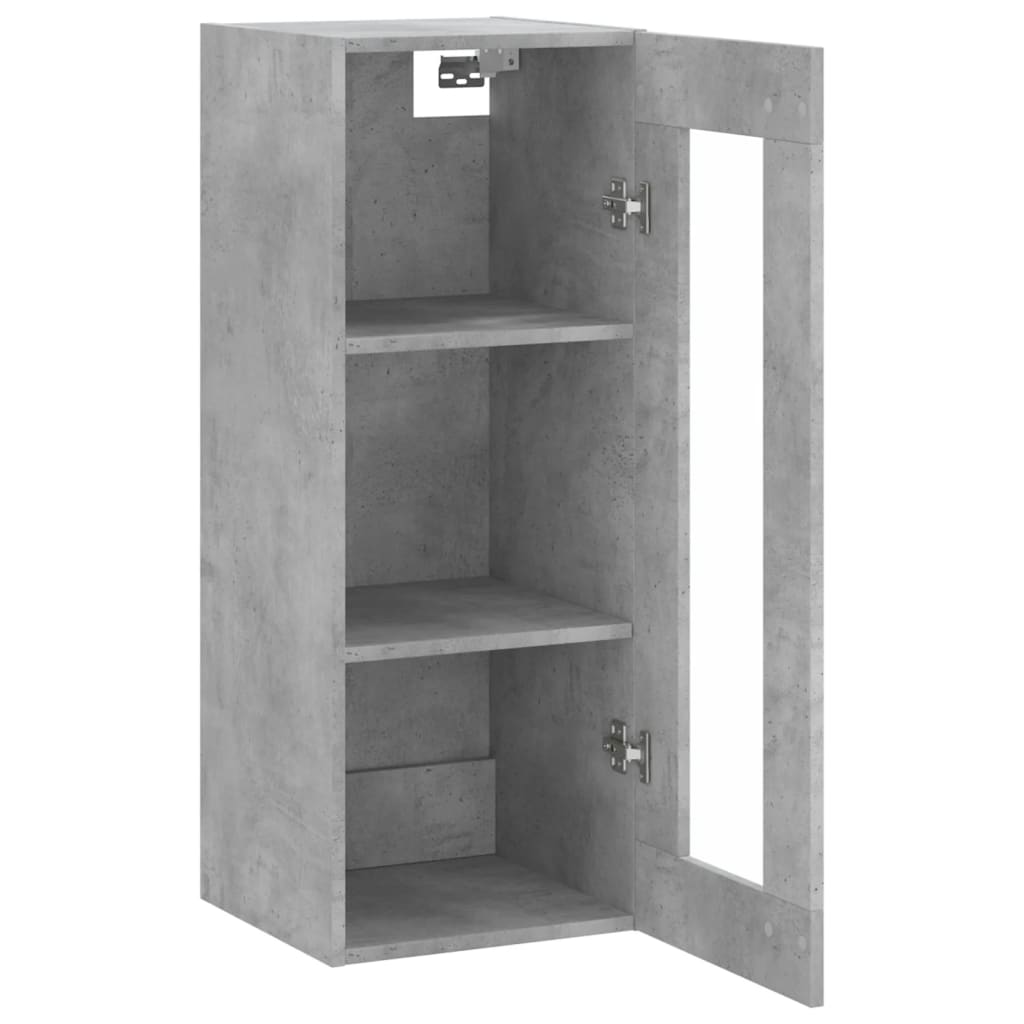 vidaXL Dulap montat pe perete, gri beton, 34,5x34x90 cm