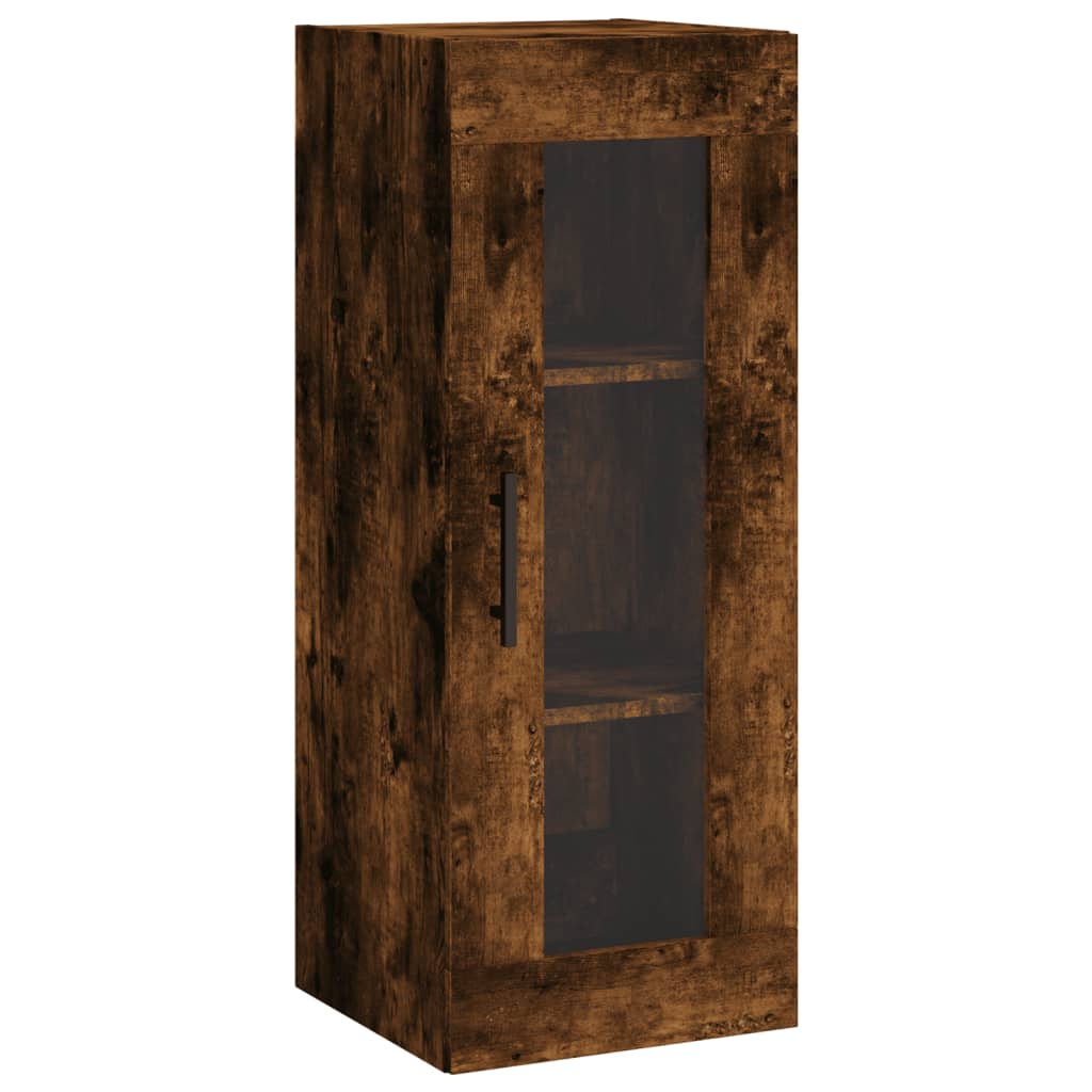 vidaXL Dulap montat pe perete, stejar fumuriu, 34,5x34x90 cm