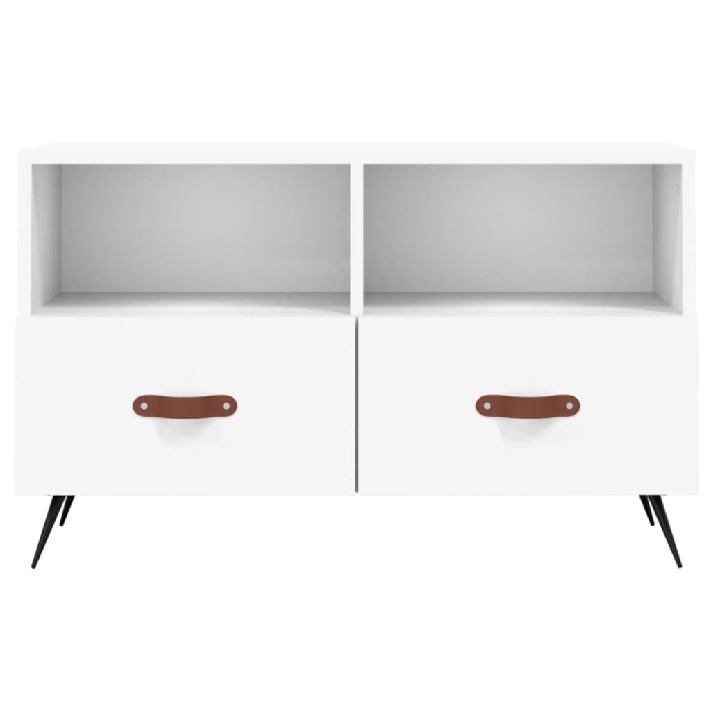 vidaXL Comodă TV, alb, 80x36x50 cm, lemn prelucrat vidaXL Comodă TV, alb, 80x36x50 cm, lemn prelucrat