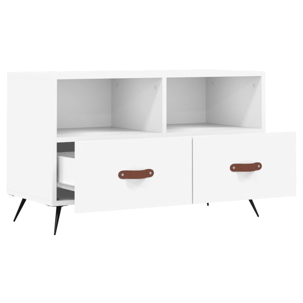 vidaXL Comodă TV, alb, 80x36x50 cm, lemn prelucrat vidaXL Comodă TV, alb, 80x36x50 cm, lemn prelucrat