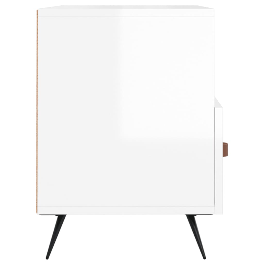 vidaXL Comodă TV, alb extralucios, 80x36x50 cm, lemn prelucrat vidaXL Comodă TV, alb extralucios, 80x36x50 cm, lemn prelucrat