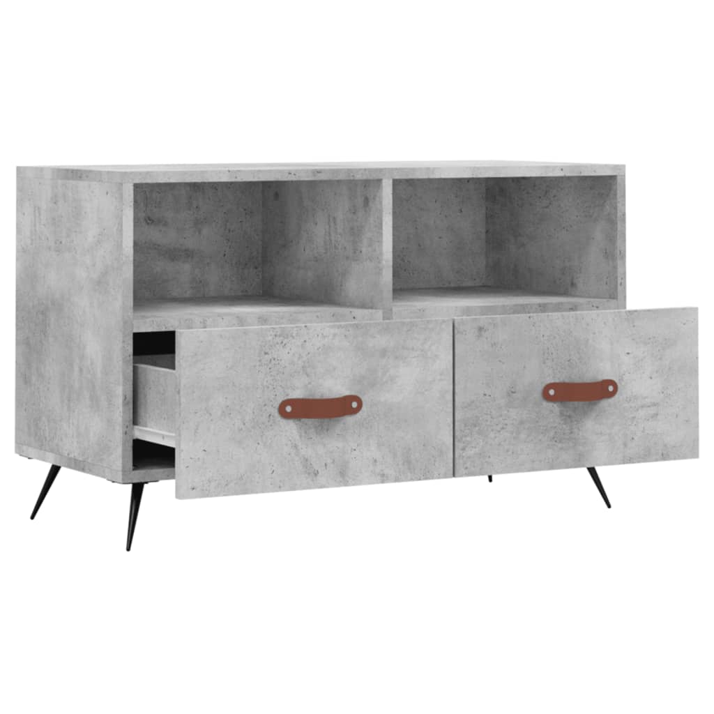vidaXL Comodă TV, gri beton, 80x36x50 cm, lemn compozit vidaXL Comodă TV, gri beton, 80x36x50 cm, lemn compozit
