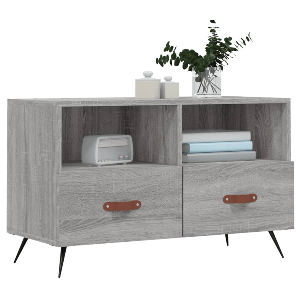 vidaXL Comodă TV, gri sonoma, 80x36x50 cm, lemn prelucrat vidaXL Comodă TV, gri sonoma, 80x36x50 cm, lemn prelucrat