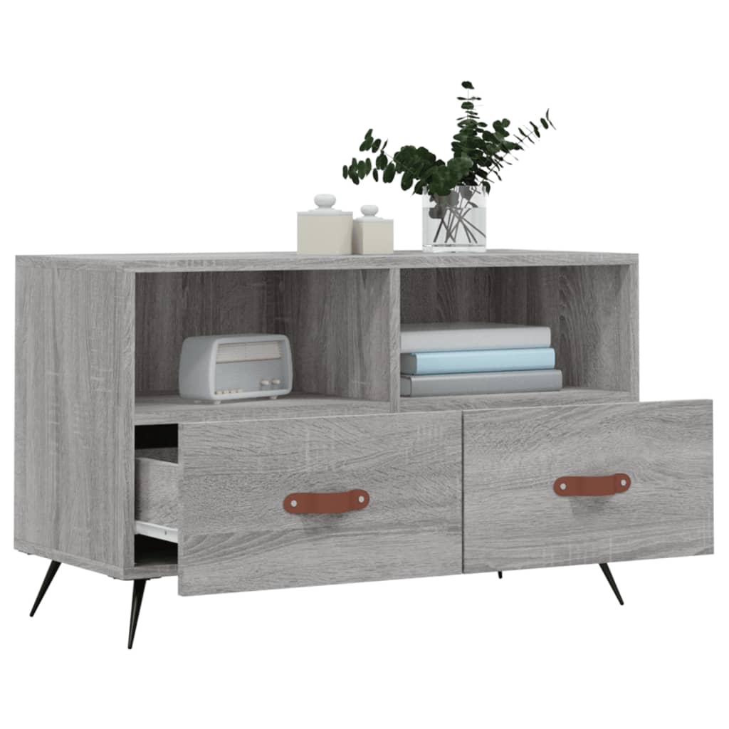 vidaXL Comodă TV, gri sonoma, 80x36x50 cm, lemn prelucrat vidaXL Comodă TV, gri sonoma, 80x36x50 cm, lemn prelucrat