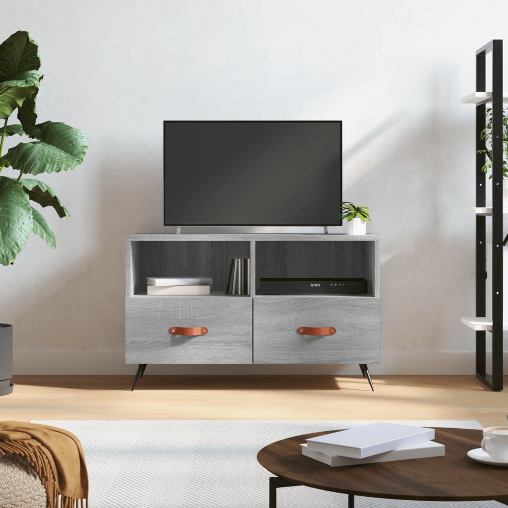 vidaXL Comodă TV, gri sonoma, 80x36x50 cm, lemn prelucrat vidaXL Comodă TV, gri sonoma, 80x36x50 cm, lemn prelucrat
