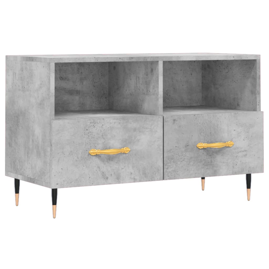 vidaXL Comodă TV, gri beton, 80x36x50 cm, lemn compozit vidaXL Comodă TV, gri beton, 80x36x50 cm, lemn compozit