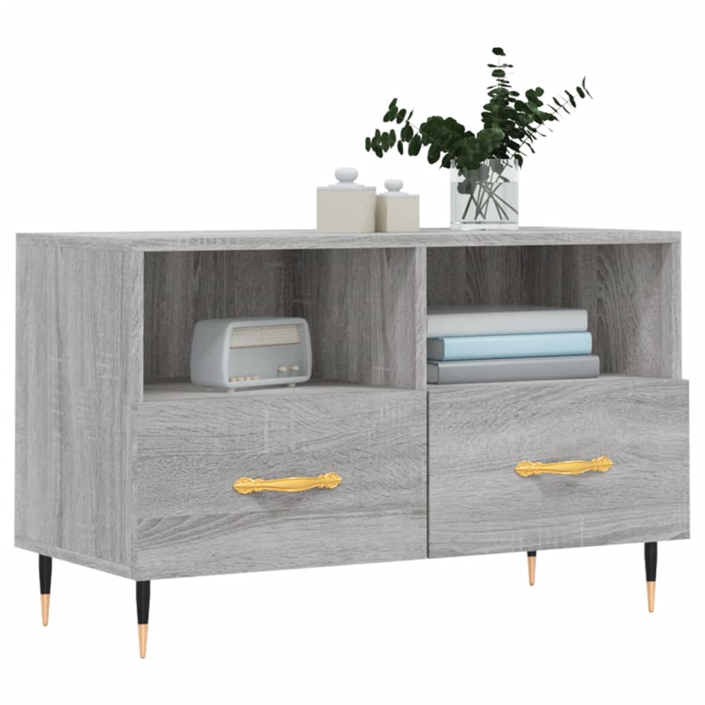 vidaXL Comodă TV, gri sonoma, 80x36x50 cm, lemn prelucrat vidaXL Comodă TV, gri sonoma, 80x36x50 cm, lemn prelucrat