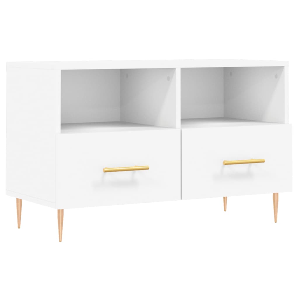 vidaXL Comodă TV, alb, 80x36x50 cm, lemn prelucrat vidaXL Comodă TV, alb, 80x36x50 cm, lemn prelucrat