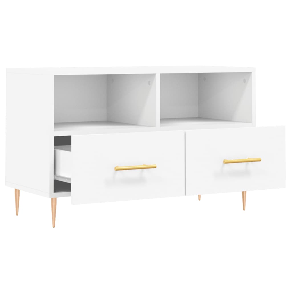 vidaXL Comodă TV, alb, 80x36x50 cm, lemn prelucrat vidaXL Comodă TV, alb, 80x36x50 cm, lemn prelucrat