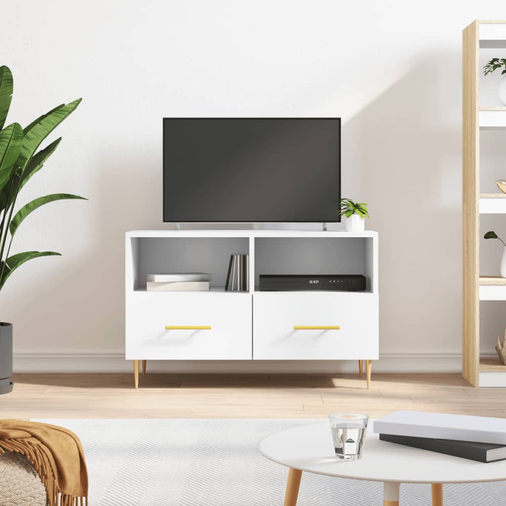 vidaXL Comodă TV, alb, 80x36x50 cm, lemn prelucrat vidaXL Comodă TV, alb, 80x36x50 cm, lemn prelucrat