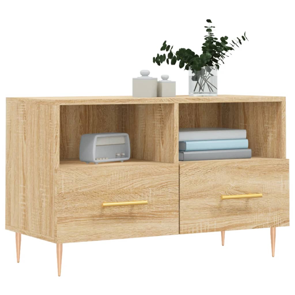 vidaXL Comodă TV, stejar sonoma, 80x36x50 cm, lemn prelucrat