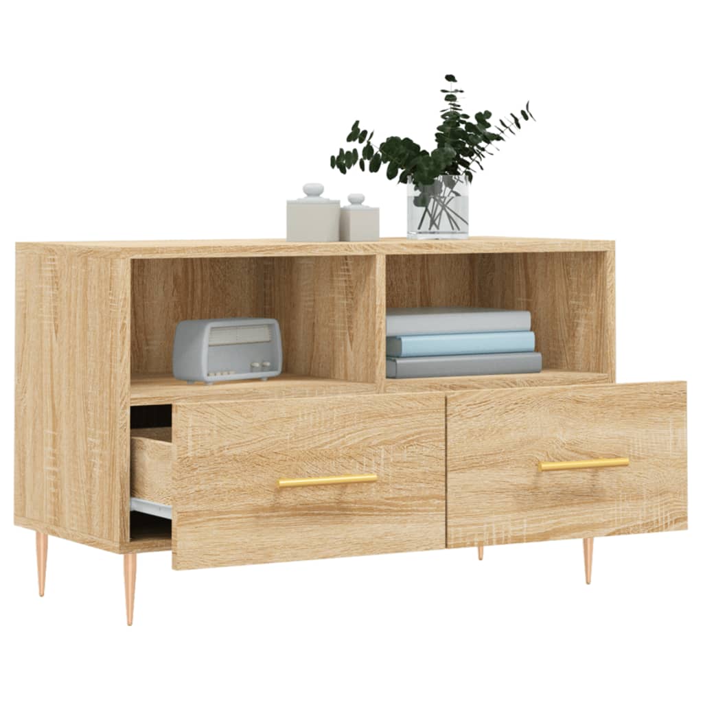 vidaXL Comodă TV, stejar sonoma, 80x36x50 cm, lemn prelucrat