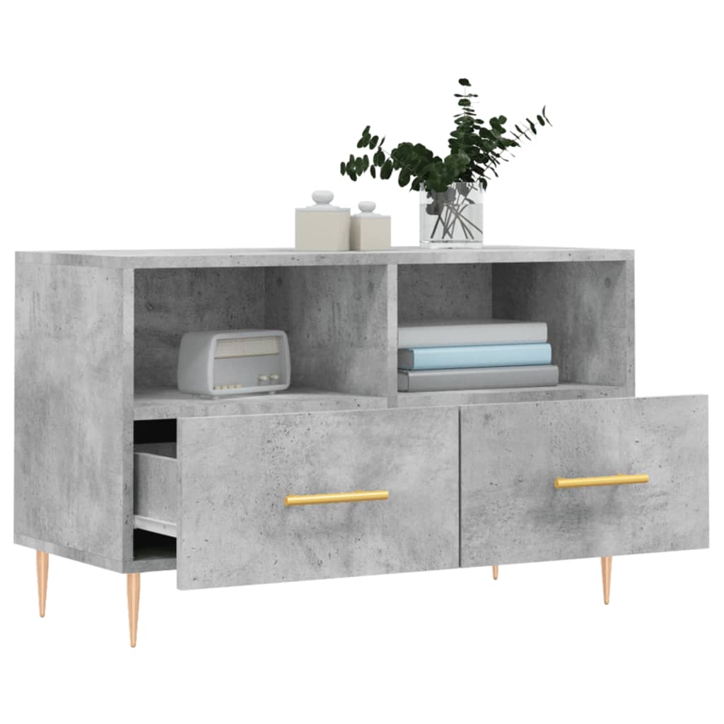 vidaXL Comodă TV, gri beton, 80x36x50 cm, lemn compozit vidaXL Comodă TV, gri beton, 80x36x50 cm, lemn compozit
