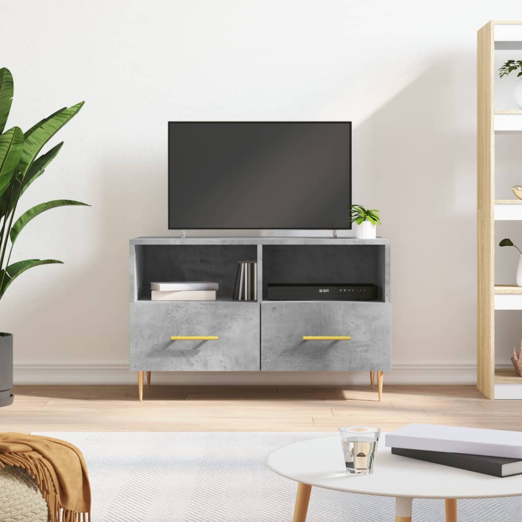 vidaXL Comodă TV, gri beton, 80x36x50 cm, lemn compozit vidaXL Comodă TV, gri beton, 80x36x50 cm, lemn compozit