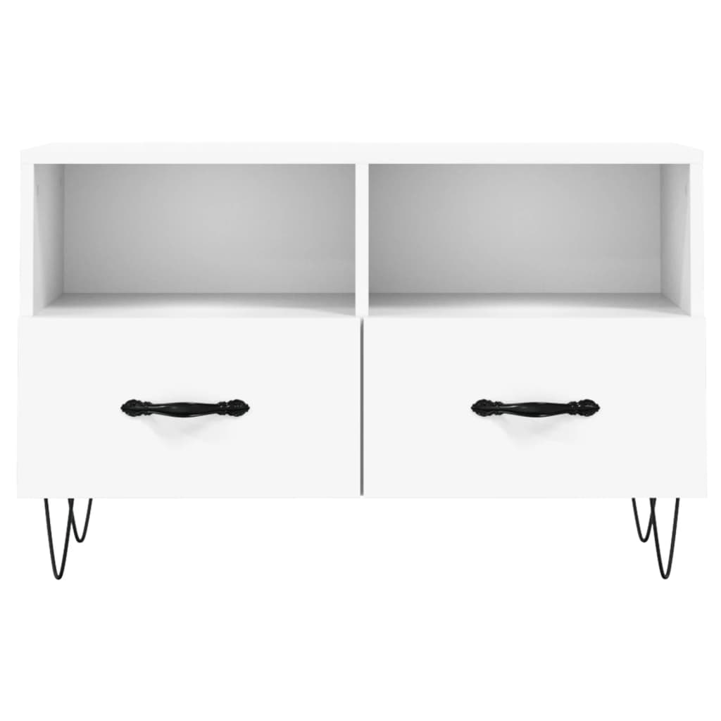 vidaXL Comodă TV, alb, 80x36x50 cm, lemn prelucrat vidaXL Comodă TV, alb, 80x36x50 cm, lemn prelucrat
