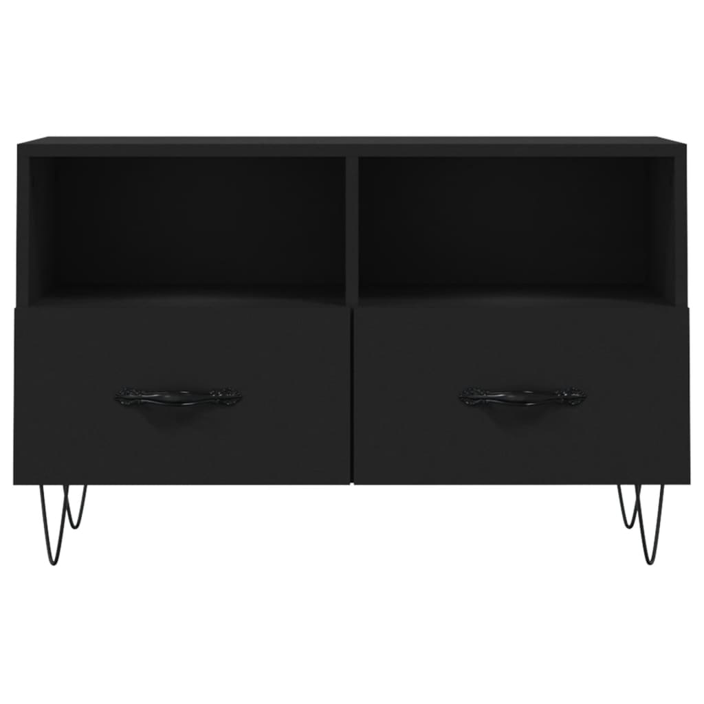 vidaXL Comodă TV, negru, 80x36x50 cm, lemn prelucrat