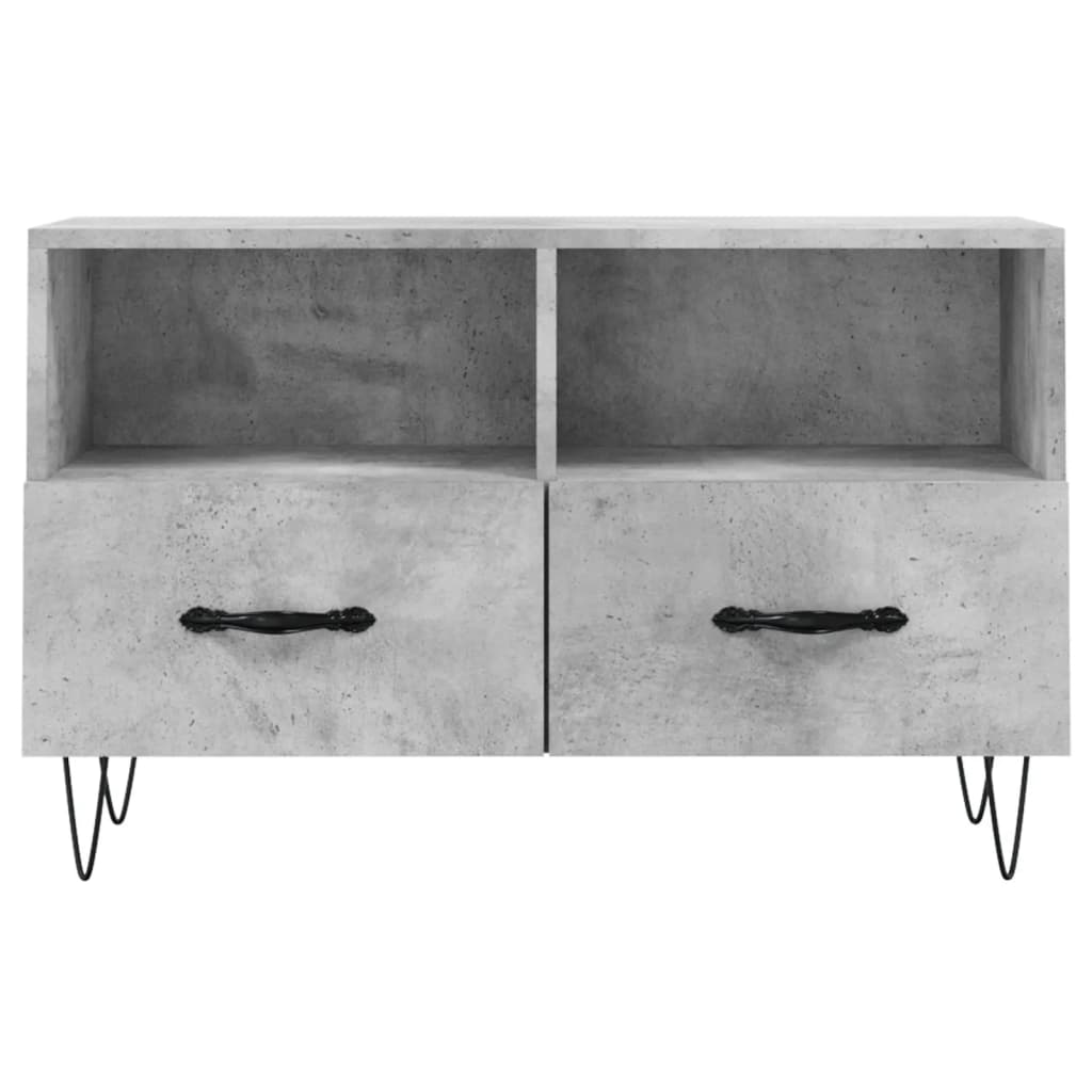 vidaXL Comodă TV, gri beton, 80x36x50 cm, lemn compozit vidaXL Comodă TV, gri beton, 80x36x50 cm, lemn compozit