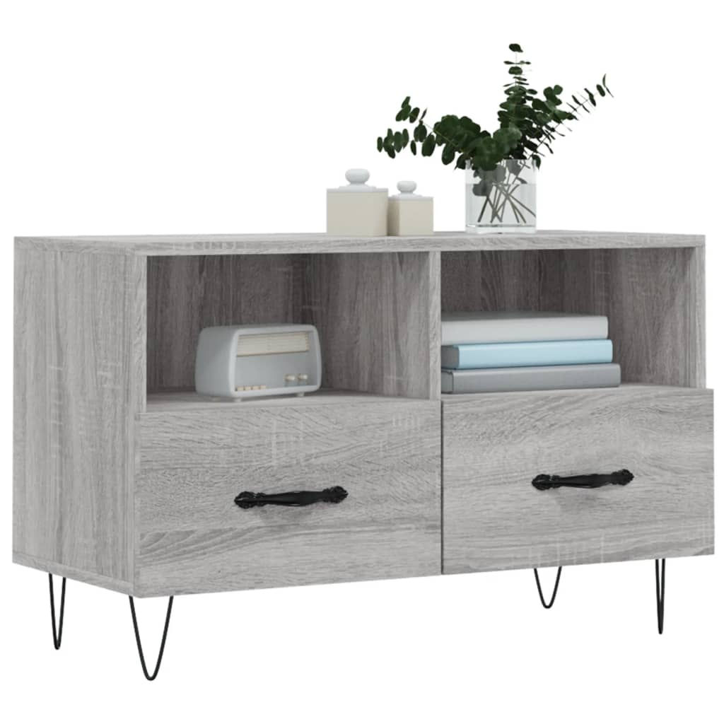 vidaXL Comodă TV, gri sonoma, 80x36x50 cm, lemn prelucrat vidaXL Comodă TV, gri sonoma, 80x36x50 cm, lemn prelucrat