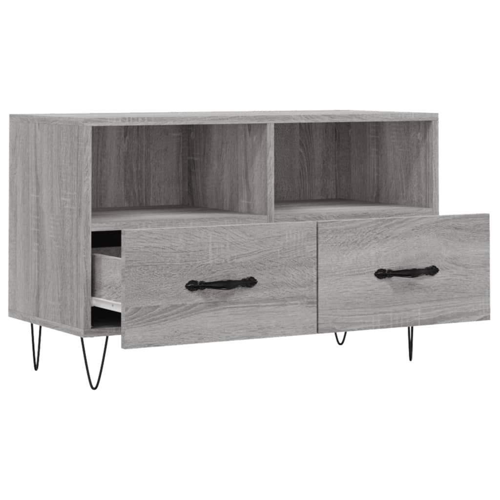 vidaXL Comodă TV, gri sonoma, 80x36x50 cm, lemn prelucrat vidaXL Comodă TV, gri sonoma, 80x36x50 cm, lemn prelucrat