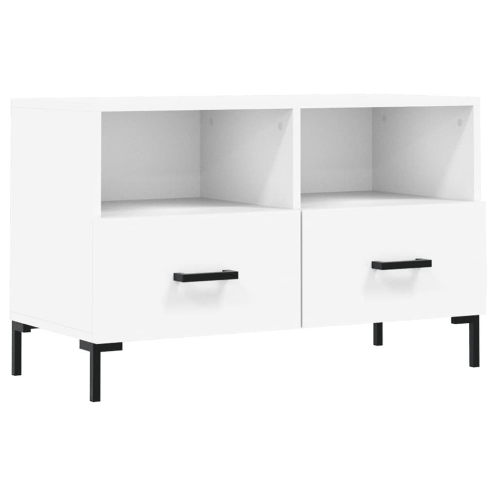 vidaXL Comodă TV, alb, 80x36x50 cm, lemn prelucrat vidaXL Comodă TV, alb, 80x36x50 cm, lemn prelucrat