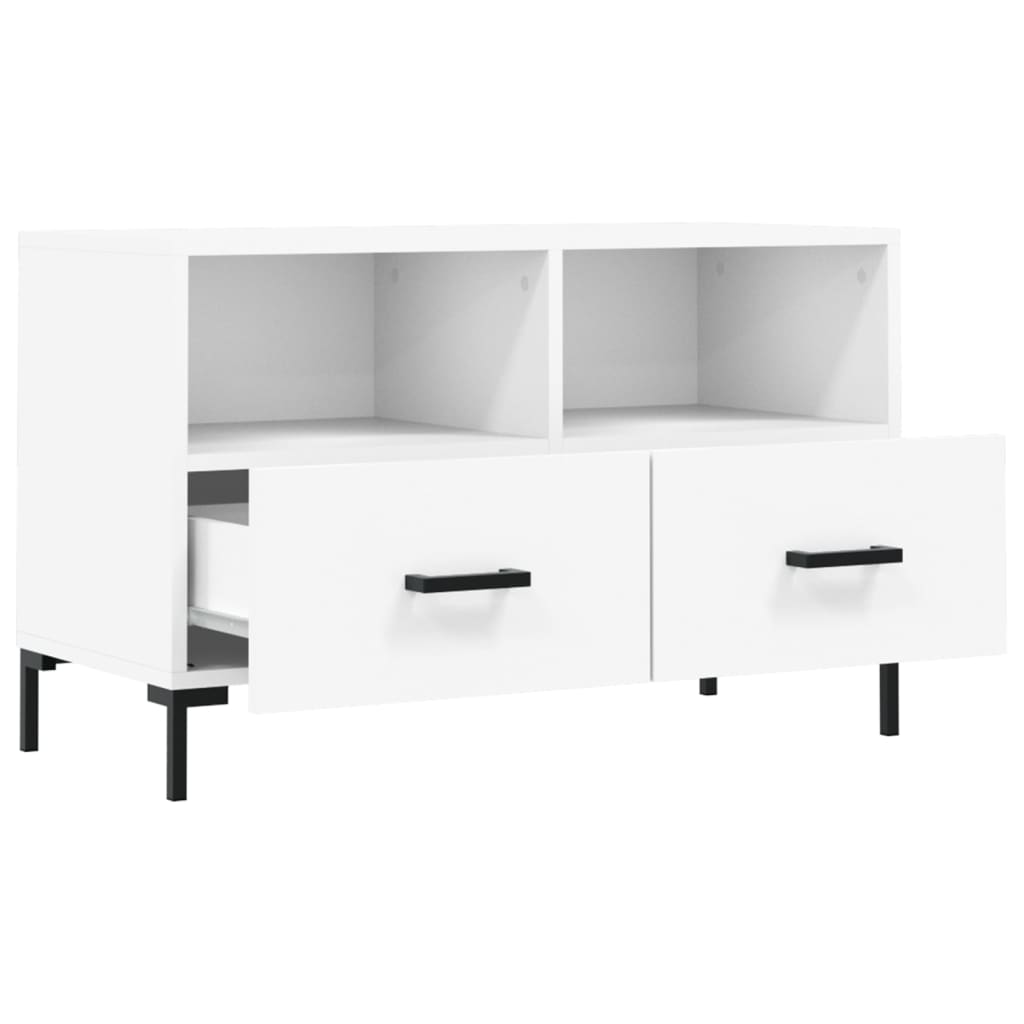 vidaXL Comodă TV, alb, 80x36x50 cm, lemn prelucrat vidaXL Comodă TV, alb, 80x36x50 cm, lemn prelucrat