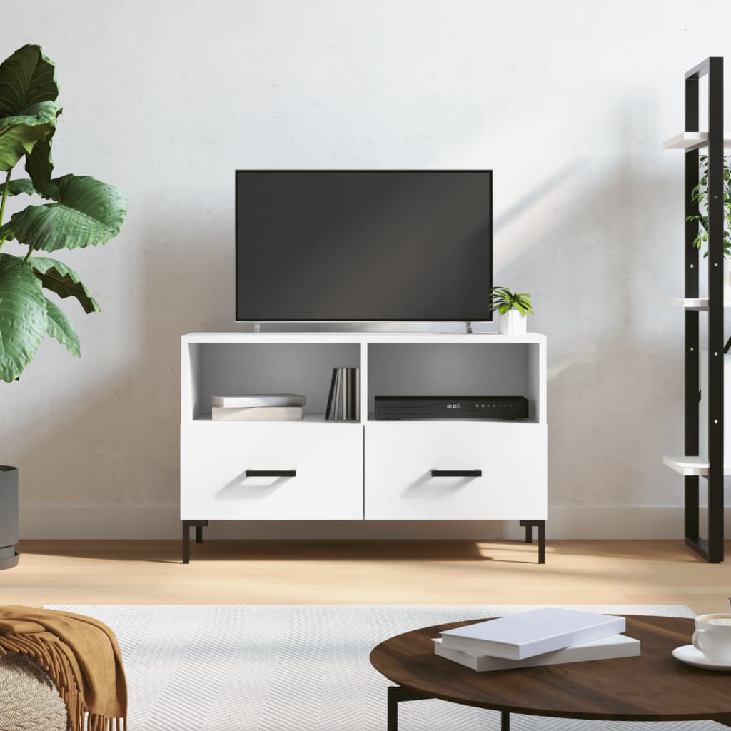 vidaXL Comodă TV, alb, 80x36x50 cm, lemn prelucrat vidaXL Comodă TV, alb, 80x36x50 cm, lemn prelucrat