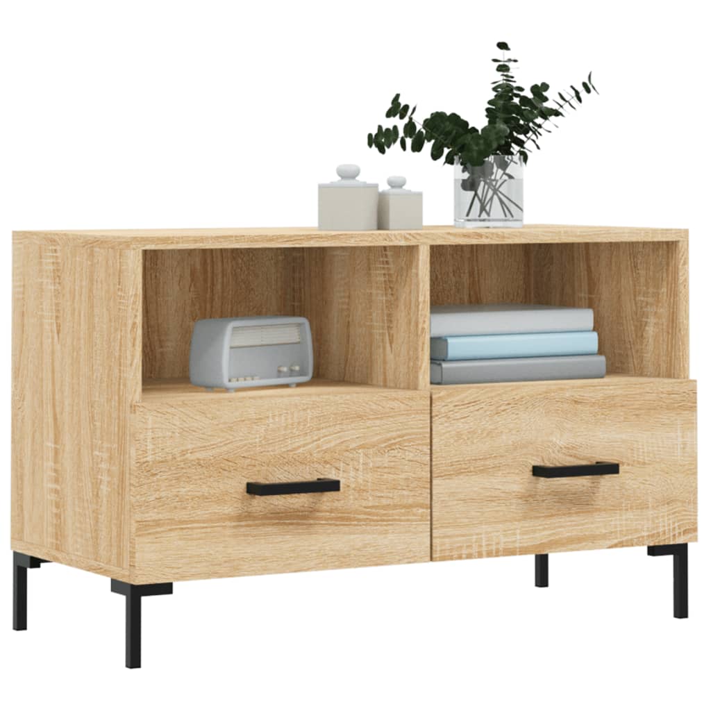 vidaXL Comodă TV, stejar sonoma, 80x36x50 cm, lemn prelucrat