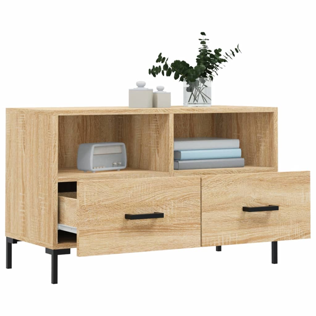 vidaXL Comodă TV, stejar sonoma, 80x36x50 cm, lemn prelucrat