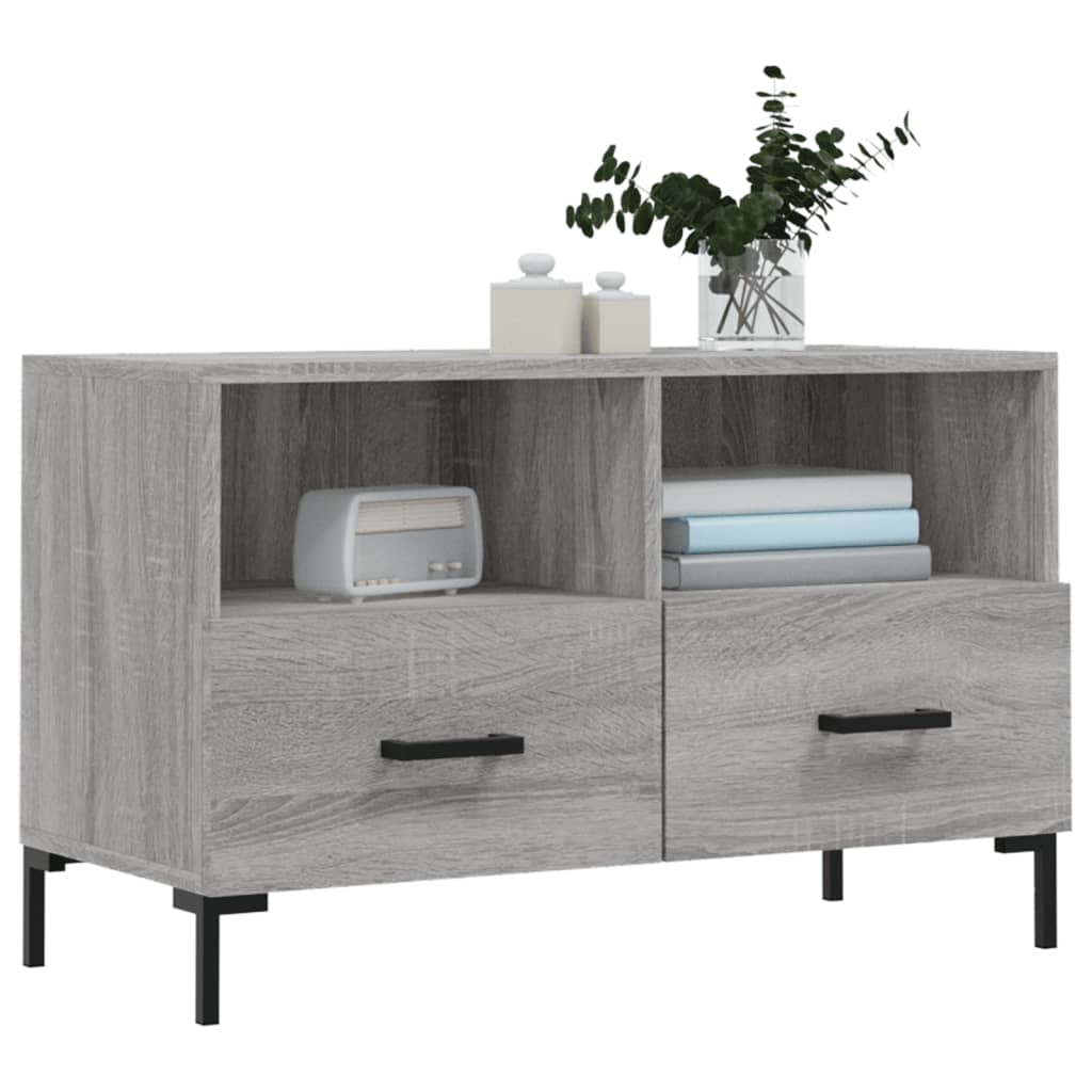 vidaXL Comodă TV, gri sonoma, 80x36x50 cm, lemn prelucrat vidaXL Comodă TV, gri sonoma, 80x36x50 cm, lemn prelucrat