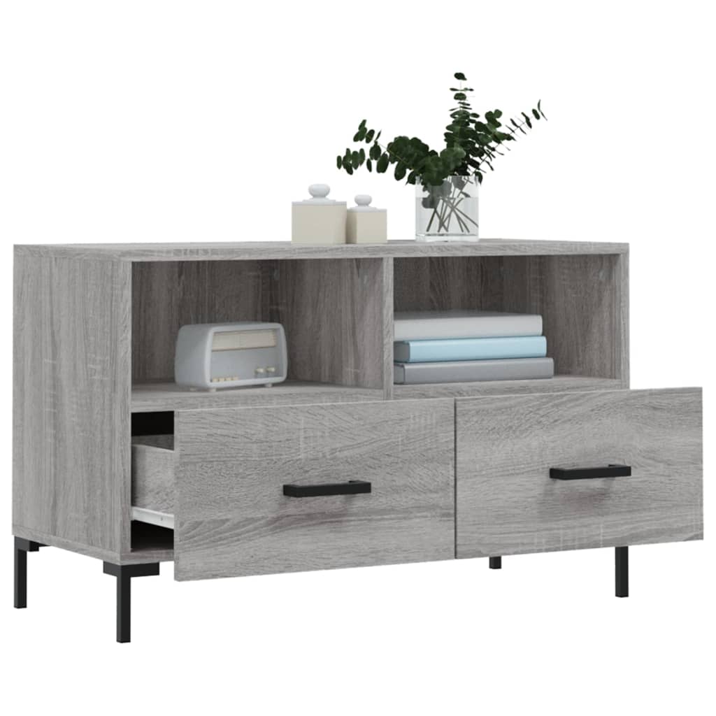 vidaXL Comodă TV, gri sonoma, 80x36x50 cm, lemn prelucrat vidaXL Comodă TV, gri sonoma, 80x36x50 cm, lemn prelucrat