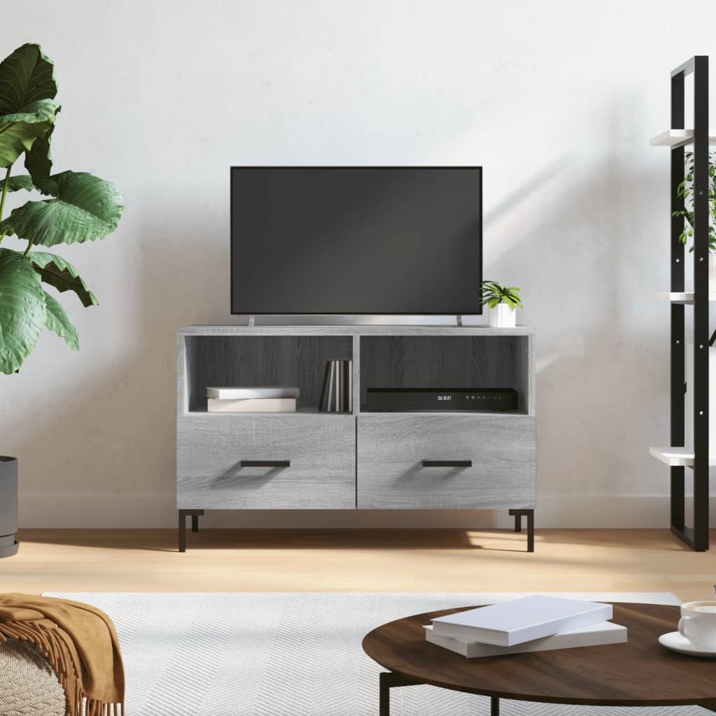 vidaXL Comodă TV, gri sonoma, 80x36x50 cm, lemn prelucrat vidaXL Comodă TV, gri sonoma, 80x36x50 cm, lemn prelucrat
