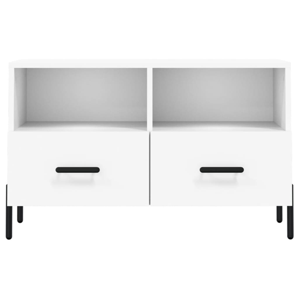 vidaXL Comodă TV, alb, 80x36x50 cm, lemn prelucrat vidaXL Comodă TV, alb, 80x36x50 cm, lemn prelucrat