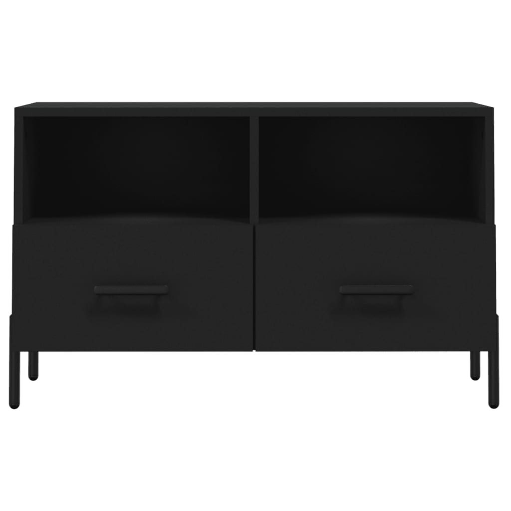 vidaXL Comodă TV, negru, 80x36x50 cm, lemn prelucrat