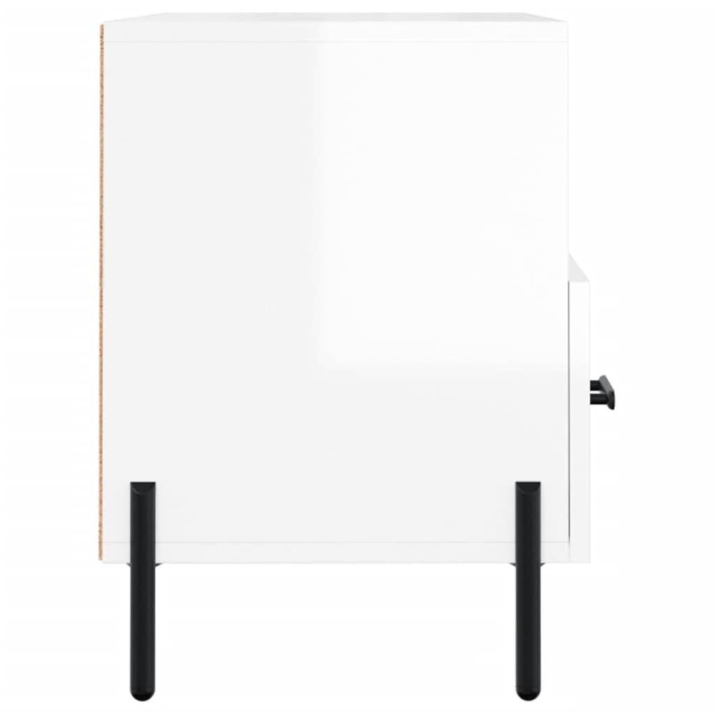 vidaXL Comodă TV, alb extralucios, 80x36x50 cm, lemn prelucrat vidaXL Comodă TV, alb extralucios, 80x36x50 cm, lemn prelucrat