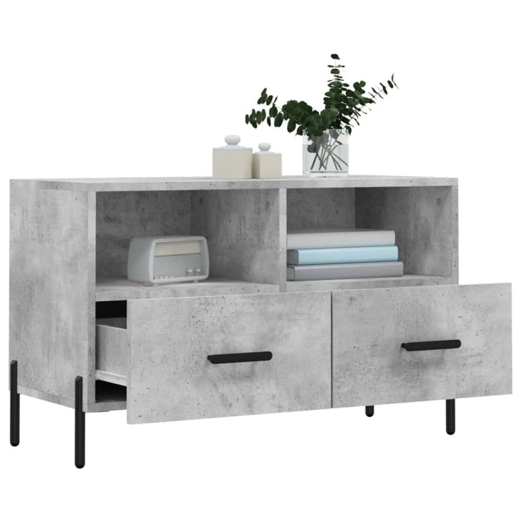 vidaXL Comodă TV, gri beton, 80x36x50 cm, lemn compozit vidaXL Comodă TV, gri beton, 80x36x50 cm, lemn compozit