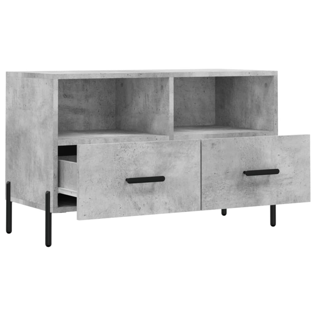 vidaXL Comodă TV, gri beton, 80x36x50 cm, lemn compozit vidaXL Comodă TV, gri beton, 80x36x50 cm, lemn compozit