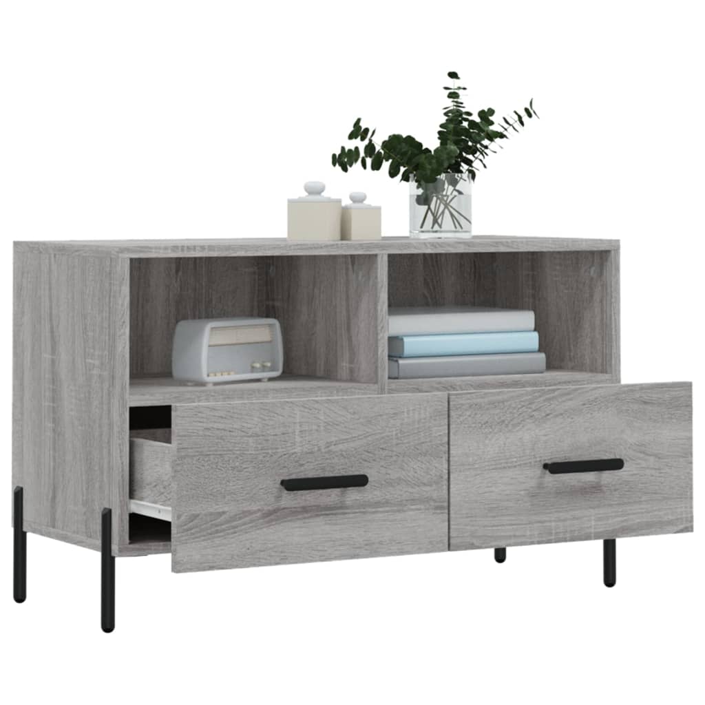 vidaXL Comodă TV, gri sonoma, 80x36x50 cm, lemn prelucrat vidaXL Comodă TV, gri sonoma, 80x36x50 cm, lemn prelucrat