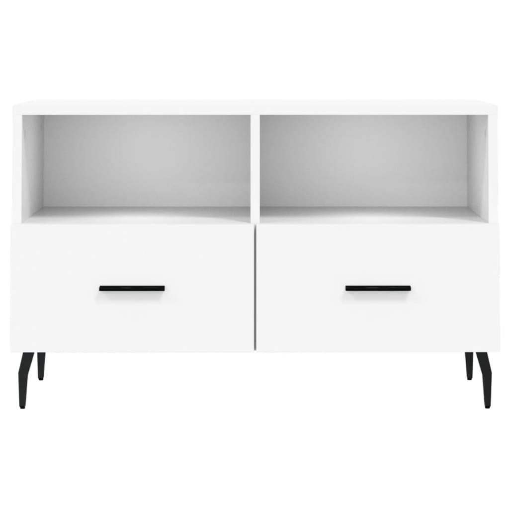 vidaXL Comodă TV, alb, 80x36x50 cm, lemn prelucrat vidaXL Comodă TV, alb, 80x36x50 cm, lemn prelucrat
