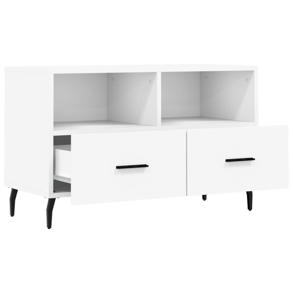 vidaXL Comodă TV, alb, 80x36x50 cm, lemn prelucrat vidaXL Comodă TV, alb, 80x36x50 cm, lemn prelucrat