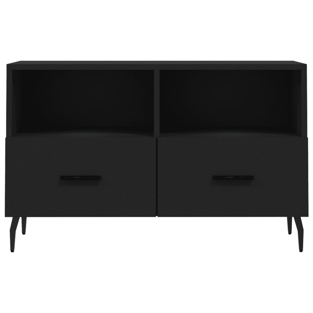 vidaXL Comodă TV, negru, 80x36x50 cm, lemn prelucrat