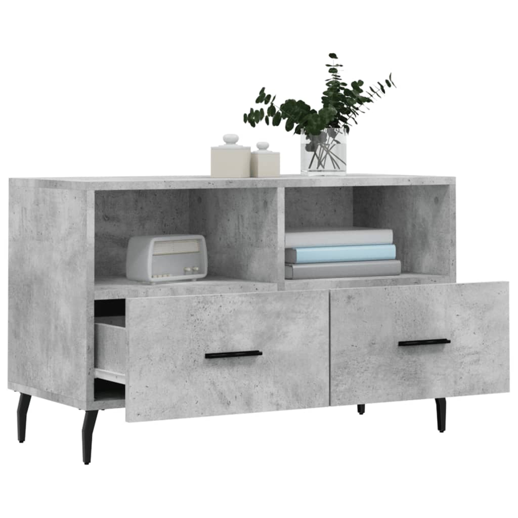vidaXL Comodă TV, gri beton, 80x36x50 cm, lemn compozit vidaXL Comodă TV, gri beton, 80x36x50 cm, lemn compozit
