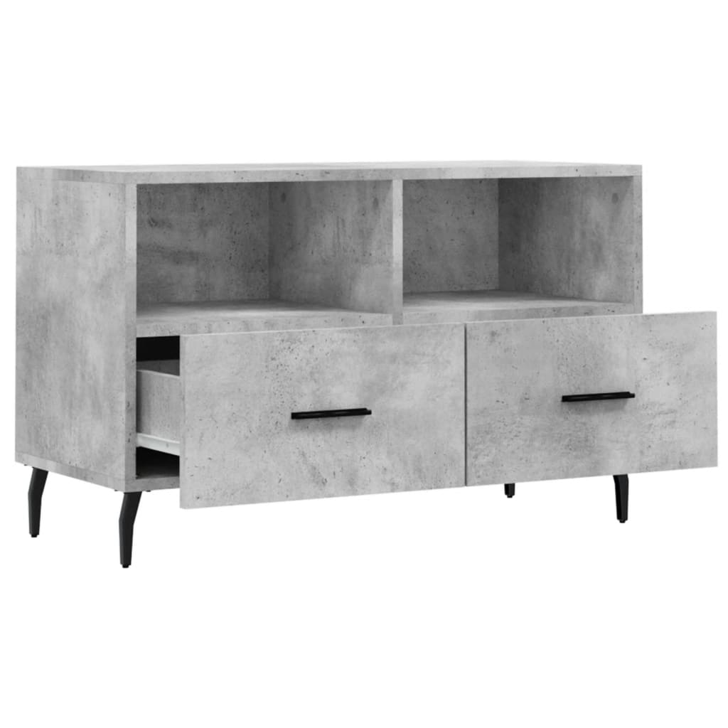 vidaXL Comodă TV, gri beton, 80x36x50 cm, lemn compozit vidaXL Comodă TV, gri beton, 80x36x50 cm, lemn compozit
