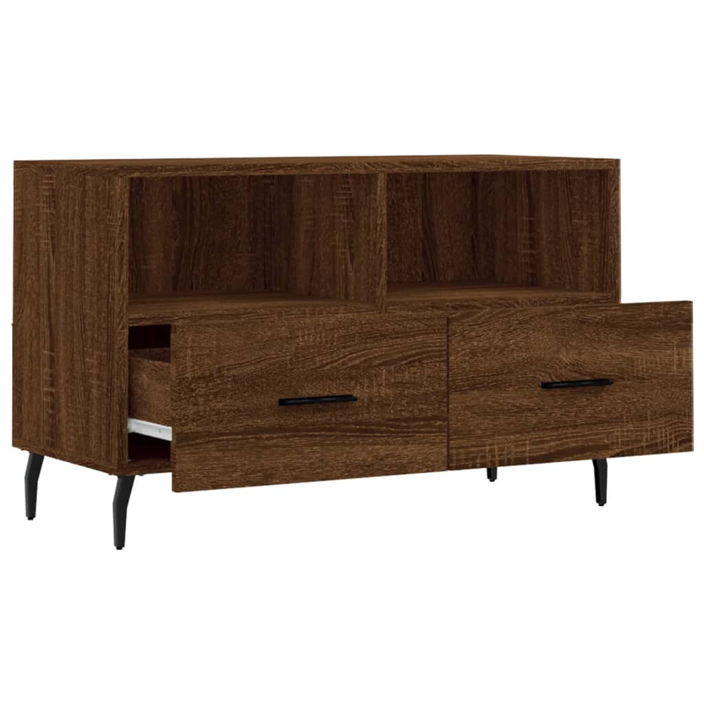 vidaXL Comodă TV, stejar maro, 80x36x50 cm, lemn prelucrat vidaXL Comodă TV, stejar maro, 80x36x50 cm, lemn prelucrat